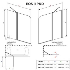 Шторка на ванну Radaway Eos II PND 130 206213-01R