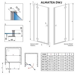 Душевая дверь Radaway Almatea DWJ 100 31302-01-01N