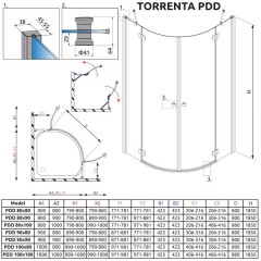 Душевой угол Radaway Torrenta PDD 80x80 31610-01-01N