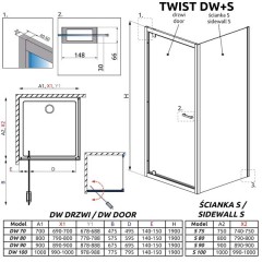 Боковая стенка Radaway Twist S 90 382012-01