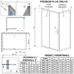 Душевая дверь Radaway Premium Plus DWJ 100 33303-01-01N