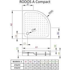 Поддон акриловый Radaway Rodos A 90 Compact 4P99155-03