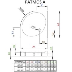 Поддон акриловый Radaway Patmos A 100 4S11155-03