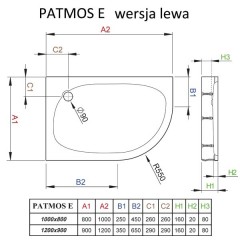 Поддон акриловый Radaway Patmos E 100x80 4P81155-03L