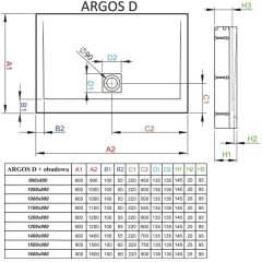 Поддон акриловый Radaway Argos D 100x80 с ножками 4ADN810-02