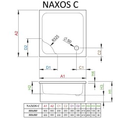 Поддон акриловый Radaway Naxos C 90 SNC9941-28