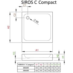 Поддон акриловый Radaway Siros C 90 Compact SBC9917-2