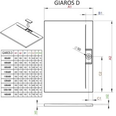 Поддон из литьевого мрамора Radaway Giaros D 90x80 M3GRD9080