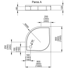 Поддон из литьевого мрамора Radaway Paros A 100 MBA1010-03-1