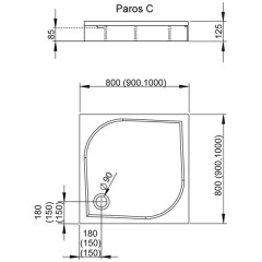 Поддон из литьевого мрамора Radaway Paros C 100 MBC1010-03-1