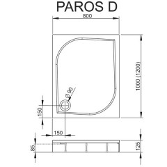 Поддон из литьевого мрамора Radaway Paros D 120x80 MBD8012-03-1