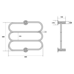 Полотенцесушитель электрический Energy Aura 600x600