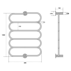 Полотенцесушитель электрический Energy Aura 1000x600