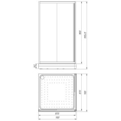 Душевой угол Radomir 110x110 квадратный