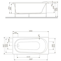 Ванна акриловая Am.Pm Joy W85A-170-070W-A