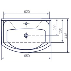 Тумба с раковиной Aquanet Грейс 65 дуб кантенбери (2 ящика) 00198378 + 00182642