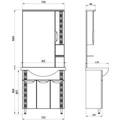 Тумба с раковиной ASB-Mebel Алекса 80 белый/серебро