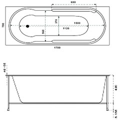 Ванна акриловая Альбатрос Вегас 170