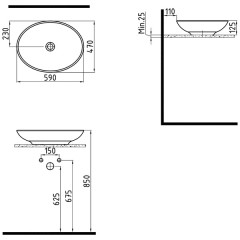 Раковина накладная Bien Harmony 11LG05901 (HRLG05901FD0W3000)