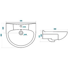 Тумба с раковиной Triton Диана 55 L