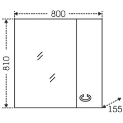 Зеркало-шкаф СаНта Коралл 80 R 118002