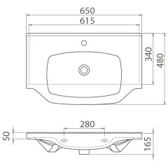 Раковина мебельная CeraStyle New Classic 65 081000-u