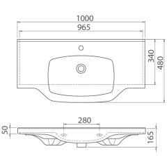 Тумба с раковиной Opadiris Мираж 100 слоновая кость