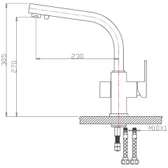 Смеситель для кухни Bennberg 20F0111 Black Metal