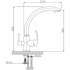 Смеситель для кухни Bennberg 20F5050 Bronze