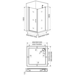 Душевое ограждение GooDDooR Fantasy CR-90-F-CH