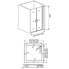 Душевая дверь GooDDooR Fantasy SD-90-F-CH