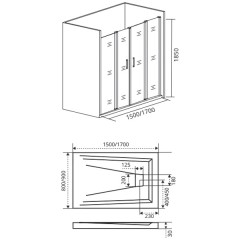 Душевая дверь GooDDooR Infinity WTW-TD-170-C-CH