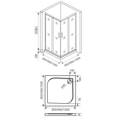 Душевое ограждение GooDDooR Jazze CR-90-C-BR