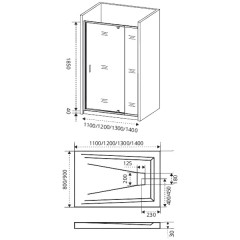 Душевая дверь GooDDooR Orion WTW-PD-120-C-CH