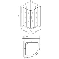 Душевое ограждение GooDDooR Pandora R-100-T-CH