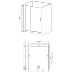 Душевая дверь GooDDooR Pandora WTW-140-T-CH