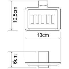 Мыльница металлическая WasserKRAFT Leine White K-5069WHITE