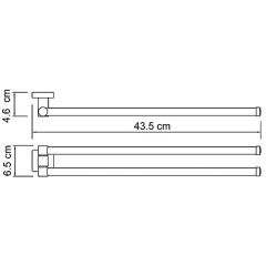 Полотенцедержатель двойной поворотный WasserKRAFT Lippe K-6531