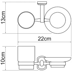 Держатель стакана и мыльницы WasserKRAFT Lippe K-3026