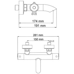 Смеситель для ванны WasserKRAFT Berkel 4811 Thermo