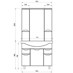 Тумба под раковину ASB-Mebel Мессина 100 белый