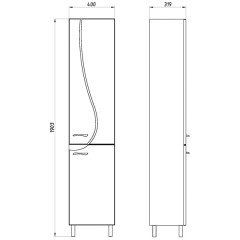 Пенал ASB-Mebel Альфа 40 белый ясень