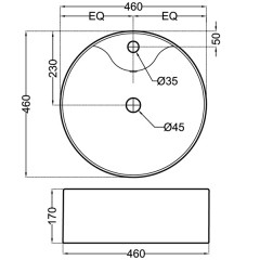 Раковина накладная Jaquar JDS JDS-WHT-25935