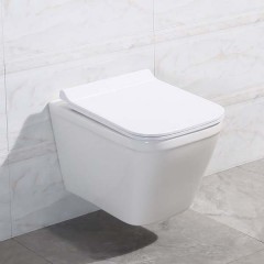 Унитаз подвесной BelBagno Dory BB522ACHR+BB2138SC безободковый