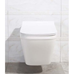 Унитаз подвесной BelBagno Dory BB522ACHR+BB2138SC безободковый