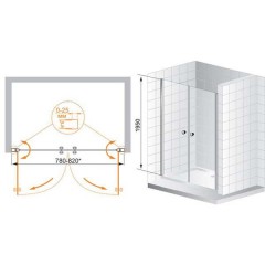 Душевая дверь Cezares Triumph B2 90 P Cr