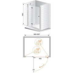 Душевая дверь Cezares Verona B12 90 C Cr R