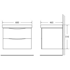 Тумба под раковину BelBagno Fly 60 bianco opaco FLY-600-2C-SO-BO-P