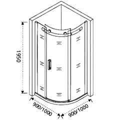 Душевое ограждение GooDDooR Altair R-90-C-CH