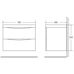 Тумба с раковиной BelBagno Marino 70 cappuccino lucido